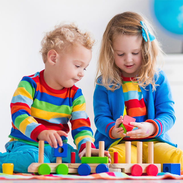 Playing with toys